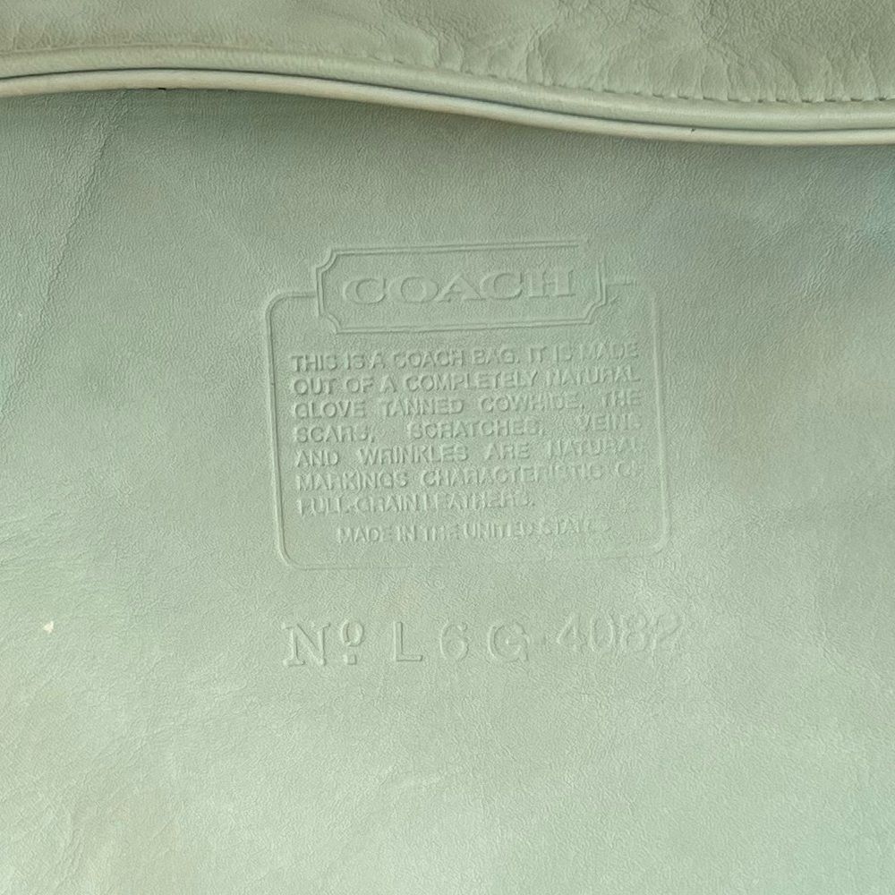 COACH Vintage XL Soho Duffle Tote Shoulder Bag 4082 Aqua Glovetanned Leather USA - Picture 15 of 16